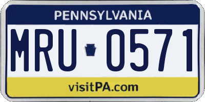 PA license plate MRU0571