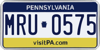 PA license plate MRU0575