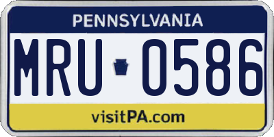 PA license plate MRU0586