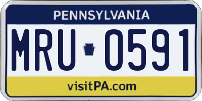 PA license plate MRU0591
