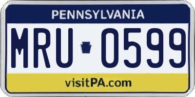 PA license plate MRU0599
