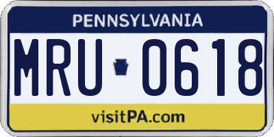 PA license plate MRU0618