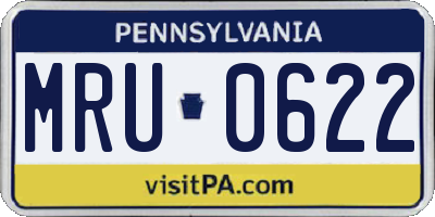 PA license plate MRU0622