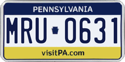 PA license plate MRU0631