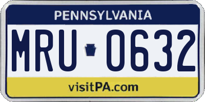 PA license plate MRU0632