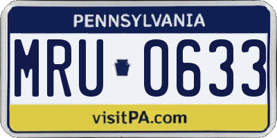 PA license plate MRU0633