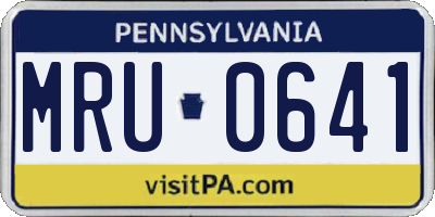 PA license plate MRU0641