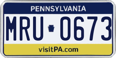 PA license plate MRU0673