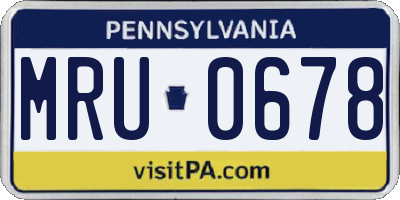 PA license plate MRU0678