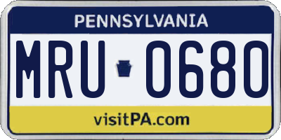 PA license plate MRU0680