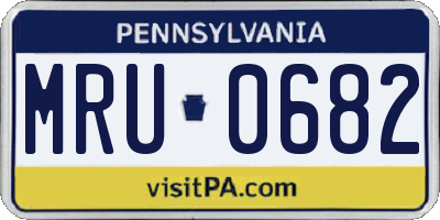 PA license plate MRU0682