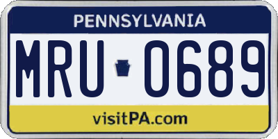 PA license plate MRU0689