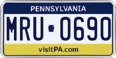 PA license plate MRU0690