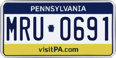 PA license plate MRU0691