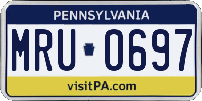 PA license plate MRU0697