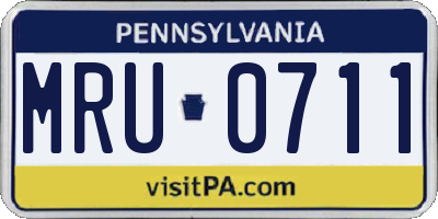 PA license plate MRU0711