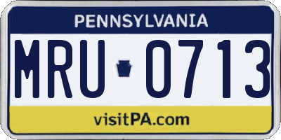 PA license plate MRU0713