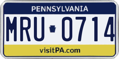 PA license plate MRU0714