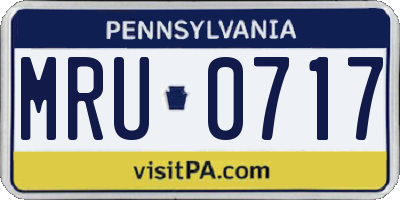 PA license plate MRU0717