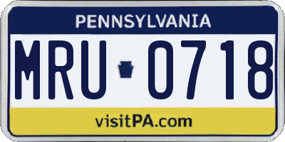 PA license plate MRU0718