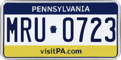 PA license plate MRU0723