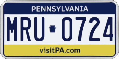 PA license plate MRU0724