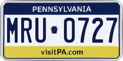 PA license plate MRU0727
