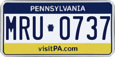 PA license plate MRU0737