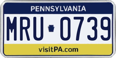 PA license plate MRU0739