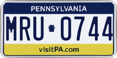 PA license plate MRU0744