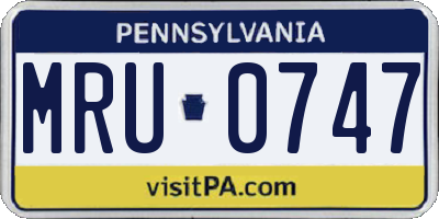 PA license plate MRU0747