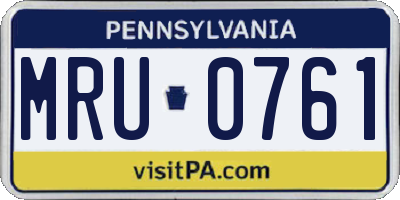 PA license plate MRU0761