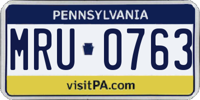 PA license plate MRU0763