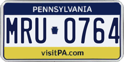 PA license plate MRU0764