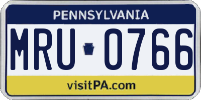 PA license plate MRU0766