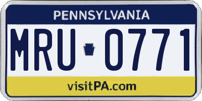 PA license plate MRU0771