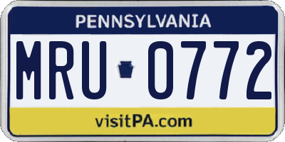 PA license plate MRU0772