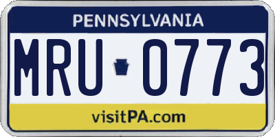 PA license plate MRU0773