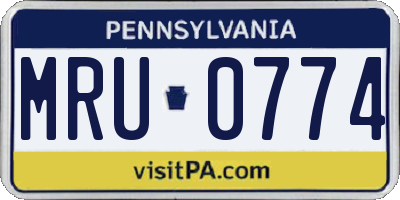 PA license plate MRU0774