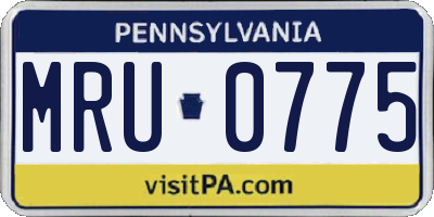 PA license plate MRU0775