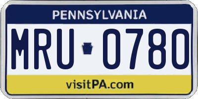 PA license plate MRU0780