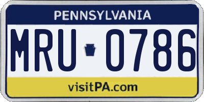 PA license plate MRU0786