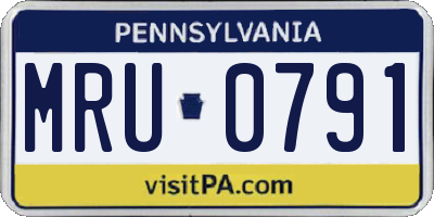 PA license plate MRU0791