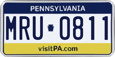 PA license plate MRU0811