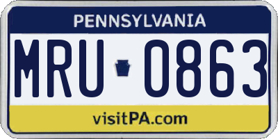 PA license plate MRU0863