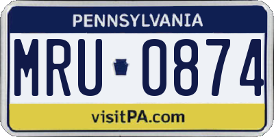 PA license plate MRU0874