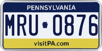 PA license plate MRU0876