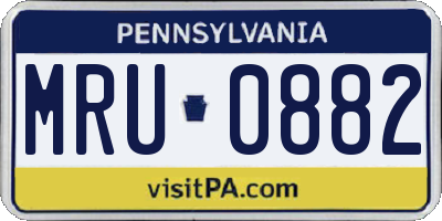 PA license plate MRU0882