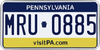 PA license plate MRU0885