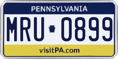 PA license plate MRU0899